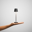 SIGOR Batteri bordlampe NUINDIE POCKET USB-C rund, CCT Switch, med touch-d�mper IP54, grafit gr� d�mpbar