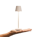SIGOR Batteri bordlampe NUINDIE POCKET USB-C rund, CCT Switch, med touch-d�mper IP54, dune beige d�mpbar