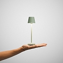 SIGOR Batteri bordlampe NUINDIE POCKET USB-C rund, CCT Switch, med touch-d�mper IP54, salviegr�n d�mpbar
