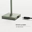 SIGOR Batteri bordlampe NUINDIE POCKET USB-C rund, CCT Switch, med touch-d�mper IP54, salviegr�n d�mpbar