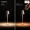 SIGOR battery table lamp NUINDIE POCKET IP54, fire red dimmable