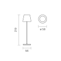 SIGOR Batteri bordlampe NUINDIE POCKET USB-C rund, CCT Switch, med touch-d�mper IP54, gr� t�ge d�mpbar