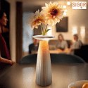 SIGOR battery table lamp NUFLAIR IP54, fog grey dimmable