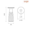 SIGOR battery table lamp NUFLAIR IP54, rust brown dimmable