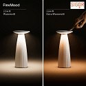 SIGOR battery table lamp NUFLAIR IP54, gold dimmable