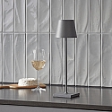 SIGOR battery table lamp NUINDIE USB-C round, CCT Switch, with touch dimmer IP54, graphite grey dimmable