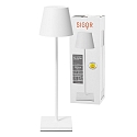 SIGOR Batteri bordlampe NUINDIE USB-C rund, CCT Switch, med touch-d�mper IP54, snehvide d�mpbar