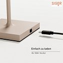 SIGOR Batteri bordlampe NUINDIE USB-C rund IP54, dune beige dmpbar