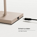 SIGOR Batteri bordlampe NUINDIE USB-C rund, CCT Switch, med touch-d�mper IP54, dune beige d�mpbar