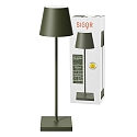 SIGOR Batteri bordlampe NUINDIE USB-C rund, CCT Switch, med touch-d�mper IP54, gran gr�nt d�mpbar