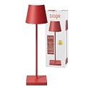 SIGOR battery table lamp NUINDIE USB-C round IP54, fire red dimmable