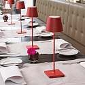 SIGOR battery table lamp NUINDIE USB-C round IP54, fire red dimmable