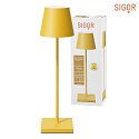 SIGOR battery table lamp NUINDIE USB-C round IP54, sunny yellow dimmable