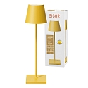 SIGOR Batteri bordlampe NUINDIE USB-C rund IP54, solgul d�mpbar