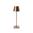 battery table lamp NUINDIE USB-C round IP54, bronze anodised dimmable