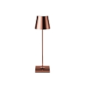 battery table lamp NUINDIE USB-C round IP54, copper dimmable