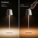 SIGOR Batteri bordlampe NUINDIE USB-C rund IP54, rosa guld anodiseret d�mpbar