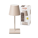 SIGOR Batteri bordlampe NUINDIE MINI USB-C rund, CCT Switch, med touch-d�mper IP54, dune beige d�mpbar