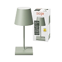 SIGOR battery table lamp NUINDIE MINI USB-C round, CCT Switch, with touch dimmer IP54, sage green dimmable
