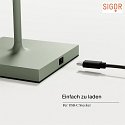 SIGOR Batteri bordlampe NUINDIE MINI USB-C rund IP54, salviegrn dmpbar