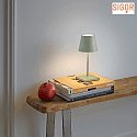 SIGOR battery table lamp NUINDIE MINI USB-C round IP54, sage green dimmable
