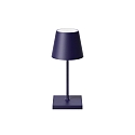 Batteri bordlampe NUINDIE MINI USB-C rund, CCT Switch, med touch-d�mper IP54, blomme bl� d�mpbar