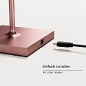 SIGOR battery table lamp NUINDIE MINI USB-C round IP54, rose gold anodised dimmable