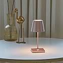SIGOR battery table lamp NUINDIE MINI USB-C round IP54, rose gold anodised dimmable