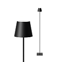 SIGOR battery floor lamp NUINDIE USB-C round IP54, night black dimmable
