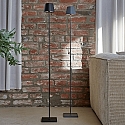 SIGOR battery floor lamp NUINDIE USB-C round IP54, night black dimmable