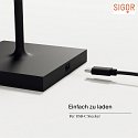 SIGOR battery floor lamp NUINDIE USB-C round IP54, night black dimmable