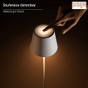 SIGOR battery floor lamp NUINDIE USB-C round IP54, night black dimmable