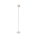 Batteri standerlampe NUINDIE USB-C rund IP54, dune beige d�mpbar