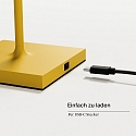 SIGOR Batteri standerlampe NUINDIE USB-C rund IP54, solgul d�mpbar