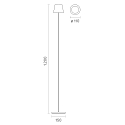 SIGOR Batteri standerlampe NUINDIE USB-C rund IP54, solgul d�mpbar