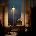 SIGOR Batteri standerlampe NUINDIE USB-C rund IP54, guld d�mpbar