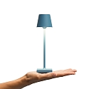 SIGOR Batteri bordlampe NUINDIE POCKET USB-C rund, CCT Switch, med touch-d�mper IP54, delfin bl� d�mpbar
