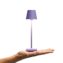 SIGOR battery table lamp NUINDIE POCKET USB-C round, CCT Switch, with touch dimmer IP54, violet purple dimmable