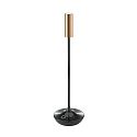 Batteri bordlampe NUCANDLE IP54, blank, kobber, sort d�mpbar