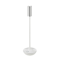 Batteri bordlampe NUCANDLE med touch-d�mper IP54, chrom, blank, hvid d�mpbar