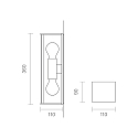 SIGOR Udendørs wall luminaire NULATERN MINI DOUBLE E27 IP54, antracit dæmpbar