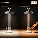 SIGOR battery table lamp NUDIDEROT IP54, snow white dimmable