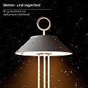 SIGOR Batteri bordlampe NUDIDEROT med krog, CCT Switch, med touch-d�mper IP54, chrom d�mpbar
