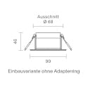 SIGOR Indbygningslampe ARGENT svingbar IP54, sort d�mpbar 8W 580lm 3000K 36�