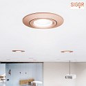 SIGOR recessed luminaire DILED 68 swivelling, Dim-To-Warm IP30, white dimmable 6W 360lm 2100-2700K 36 36 CRI 95