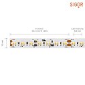 SIGOR LED Strip DIM TO WARM LED, 8,6W/m, 3000-2300K, 5m, 224 LED/m, IP20, 24V, 570lm, Ra90