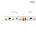 SIGOR LED Strip RGB/TW, 17W/m, RGB/2300+6500K, 5m, 60 LED/m, IP20, 24V, 1001lm, Ra80
