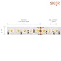 SIGOR LED Strip RGB/TW, 32W/m, RGB/2300+6500K, 5m, 210 LED/m, IP20, 24V, 1662lm, Ra80