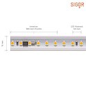 SIGOR Hjspnding LED Strip, 8W/m, 3000K, 10m, 120LED/m, IP65, 230V, 560lm/m, Ra90