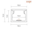 SIGOR Overflade profil 13, til LED Strips op til 13,8mm, 1m